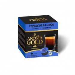 Aroma Gold ESPRESSO & LUNGO Dolce Gusto®* kapsulės, 16 kaps.